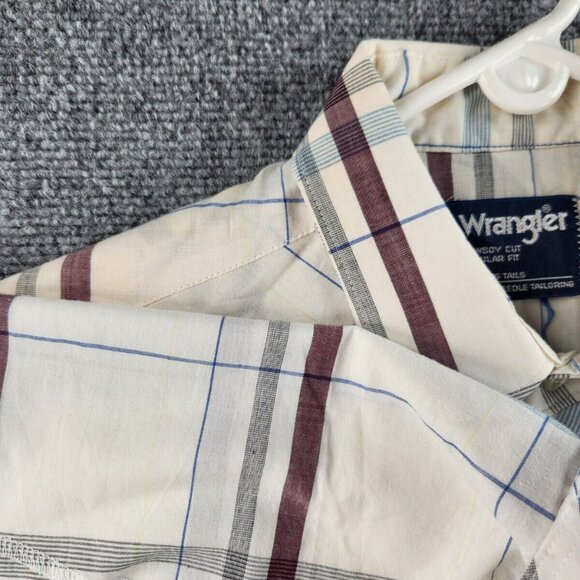 Wrangler Cowboy Cut Regular X-long Tails Single Needle Pearl Snap Plaid Shirt - Picture 16 of 16